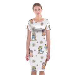 Bluey, Bluey Merch, Bluey Pattern, Bluey Bluey, Bingo, Bluey Design, Bluey Dog Classic Short Sleeve Midi Dress by avitendut