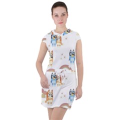 Bluey, Bluey Merch, Bluey Pattern, Bluey Bluey, Bingo, Bluey Design, Bluey Dog Drawstring Hooded Dress by avitendut