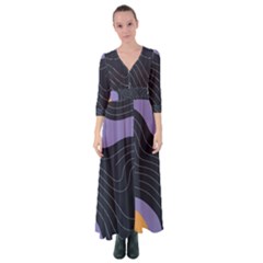 Abstract Topographic Button Up Maxi Dress by Tsamara