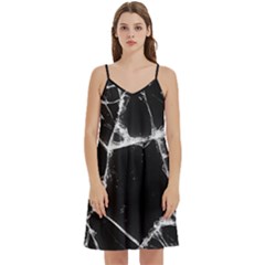 Dark Patch Art Crack Construction Mini Camis Dress With Pockets by Tsamara