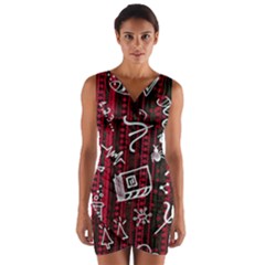 Abstract Pattern Background Wrap Front Bodycon Dress by Tsamara