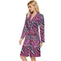 Abstract Art Pattern Design Background Long Sleeve Velvet Robe View2