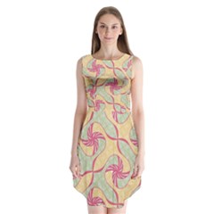 Abstract Pattern Design Scrapbooking Sleeveless Chiffon Dress   by Paksenen