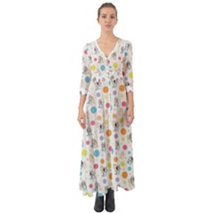 Bluey, Bluey Merch, Bluey Pattern, Bluey Bluey, Bingo, Bluey Design, Bluey Dog Button Up Boho Maxi Dress by avitendut