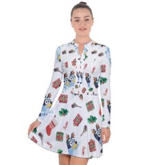 Bluey, Bluey Merch, Bluey Pattern, Bluey Bluey, Bingo, Bluey Design, Bluey Dog Long Sleeve Panel Dress by avitendut