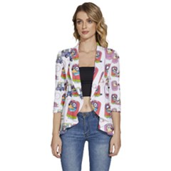 Bluey, Bluey Merch, Bluey Pattern, Bluey Bluey, Bingo, Bluey Design, Bluey Dog Women s 3/4 Sleeve Ruffle Edge Open Front Jacket by avitendut