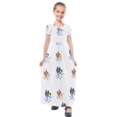 Bluey, Bluey Merch, Bluey Pattern, Bluey Bluey, Bingo, Bluey Design, Bluey Dog Kids  Short Sleeve Maxi Dress by avitendut
