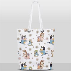 Bluey, Bluey Merch, Bluey Pattern, Bluey Bluey, Bingo, Bluey Design, Bluey Dog Full Print Rope Handle Tote (small) by avitendut