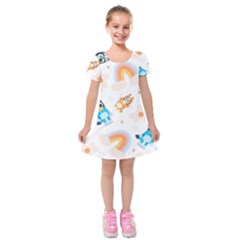 Bluey, Bluey Merch, Bluey Pattern, Bluey Bluey, Bingo, Bluey Design, Bluey Dog Kids  Short Sleeve Velvet Dress by avitendut