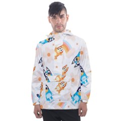Bluey, Bluey Merch, Bluey Pattern, Bluey Bluey, Bingo, Bluey Design, Bluey Dog Men s Front Pocket Pullover Windbreaker by avitendut