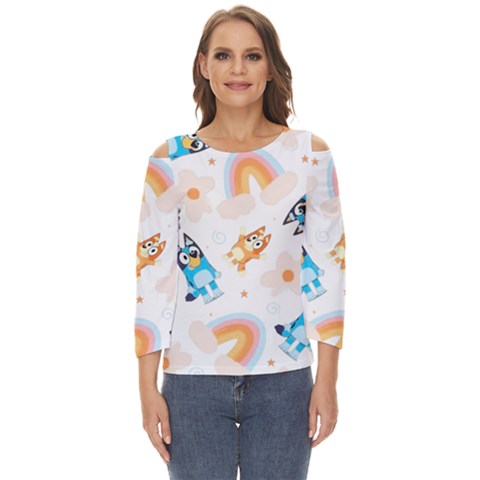 Bluey, Bluey Merch, Bluey Pattern, Bluey Bluey, Bingo, Bluey Design, Bluey Dog Cut Out Wide Sleeve Top by avitendut