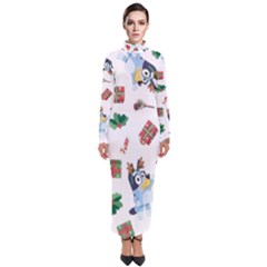 Bluey, Bluey Merch, Bluey Pattern, Bluey Bluey, Bingo, Bluey Design, Bluey Dog Turtleneck Maxi Dress by avitendut
