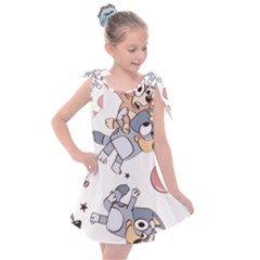 Bluey, Bluey Merch, Bluey Pattern, Bluey Bluey, Bingo, Bluey Design, Bluey Dog Kids  Tie Up Tunic Dress by avitendut