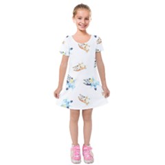 Bluey, Bluey Merch, Bluey Pattern, Bluey Bluey, Bingo, Bluey Design, Bluey Dog Kids  Short Sleeve Velvet Dress by avitendut