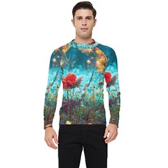 Flowers Detail Painting Nature Men s Long Sleeve Rash Guard by Anend