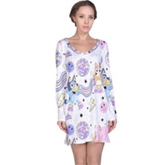 Bluey, Bluey Merch, Bluey Pattern, Bluey Bluey, Bingo, Bluey Design, Bluey Dog Long Sleeve Nightdress by avitendut