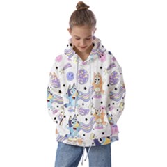 Bluey, Bluey Merch, Bluey Pattern, Bluey Bluey, Bingo, Bluey Design, Bluey Dog Kids  Oversized Hoodie by avitendut