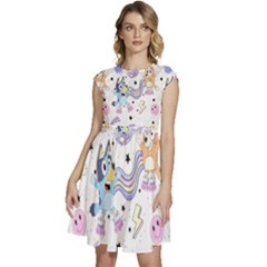Bluey, Bluey Merch, Bluey Pattern, Bluey Bluey, Bingo, Bluey Design, Bluey Dog Cap Sleeve High Waist Dress by avitendut