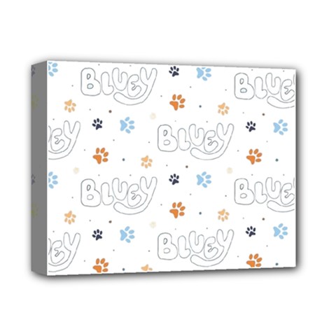 Bluey, Bluey Merch, Bluey Pattern, Bluey Bluey, Bingo, Bluey Design, Bluey Dog Deluxe Canvas 14  X 11  (stretched) by avitendut