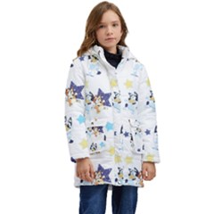 Bluey, Bluey Merch, Bluey Pattern, Bluey Bluey, Bingo, Bluey Design, Bluey Dog Kids  Hooded Longline Puffer Jacket by avitendut