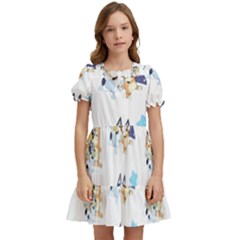 Bluey, Bluey Merch, Bluey Pattern, Bluey Bluey, Bingo, Bluey Design, Bluey Dog Kids  Puff Sleeved Dress by avitendut