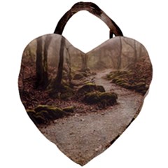 Path Trees Forest Fantasy Giant Heart Shaped Tote by Anend