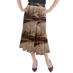 Path Trees Forest Fantasy Midi Mermaid Skirt by Anend