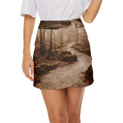 Path Trees Forest Fantasy Mini Front Wrap Skirt by Anend