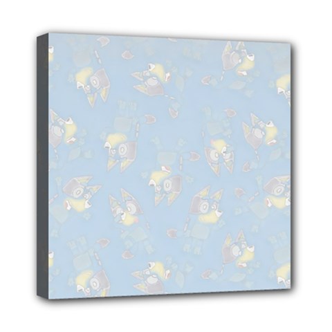 Bluey, Bluey Merch, Bluey Pattern, Bluey Bluey, Bingo, Bluey Design, Bluey Dog Mini Canvas 8  X 8  (stretched) by avitendut