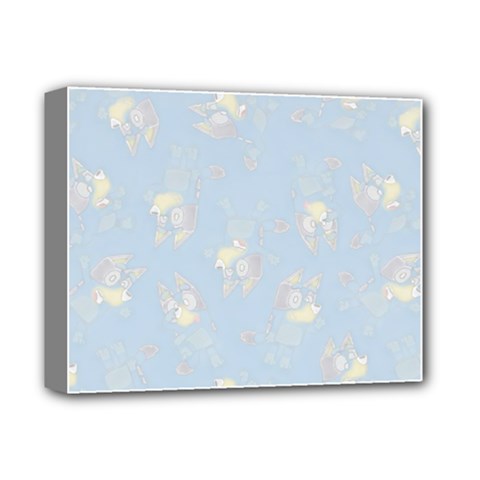 Bluey, Bluey Merch, Bluey Pattern, Bluey Bluey, Bingo, Bluey Design, Bluey Dog Deluxe Canvas 14  X 11  (stretched) by avitendut