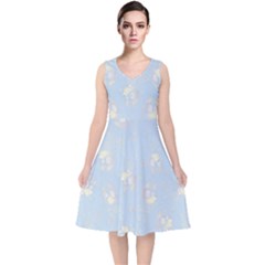 Bluey, Bluey Merch, Bluey Pattern, Bluey Bluey, Bingo, Bluey Design, Bluey Dog V-neck Midi Sleeveless Dress  by avitendut