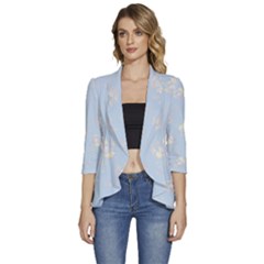 Bluey, Bluey Merch, Bluey Pattern, Bluey Bluey, Bingo, Bluey Design, Bluey Dog Women s 3/4 Sleeve Ruffle Edge Open Front Jacket by avitendut