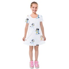 Bluey, Bluey Merch, Bluey Pattern, Bluey Bluey, Bingo, Bluey Design, Bluey Dog Kids  Short Sleeve Velvet Dress by avitendut