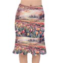 Tulips Field Tree Short Mermaid Skirt View1