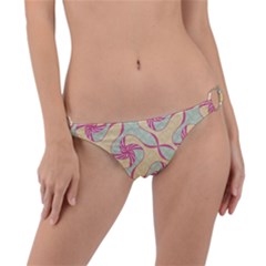 Abstract Pattern Design Scrapbooking Ring Detail Bikini Bottoms by Paksenen