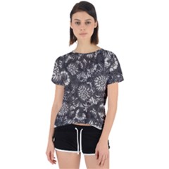 Mid Century Retro Floral 1970s 1960s Pattern 71 Open Back Sport T-shirt by violetheavensky