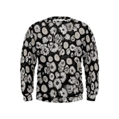 Mid Century Retro Floral 1970s 1960s Pattern 86 Kids  Sweatshirt by violetheavensky