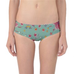 Mid Century Retro Floral 1970s 1960s Pattern 79 Classic Bikini Bottoms by violetheavensky