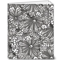 Mid Century Retro Floral 1970s 1960s Pattern 73 8  X 10  Hardcover Notebook by violetheavensky