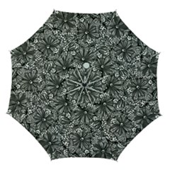 Mid Century Retro Floral 1970s 1960s Pattern 73 Automatic Folding Umbrella With Case (medium) by violetheavensky