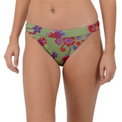 Mid Century Retro Floral 1970s 1960s Pattern 76 Band Bikini Bottoms by violetheavensky