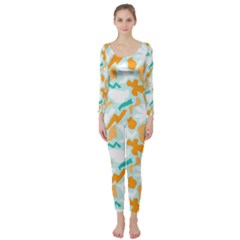 Design Pattern Seamless Tropical Long Sleeve Catsuit by Tsamara