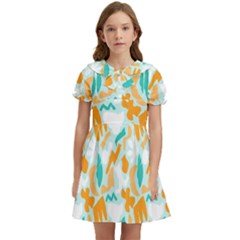 Design Pattern Seamless Tropical Kids  Bow Tie Puff Sleeve Dress by Tsamara