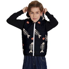 Pattern Design Seamless Fishbone Kids  Stylish Hooded Puffer Vest by Tsamara