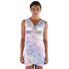Digital Art Artwork Abstract Pink Purple Wrap Front Bodycon Dress by Dutashop