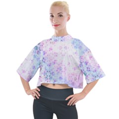 Digital Art Artwork Abstract Pink Purple Mock Neck T-shirt by Dutashop