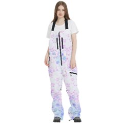 Digital Art Artwork Abstract Pink Purple Women s Front Zip Ski And Snowboard Bib Pants by Dutashop