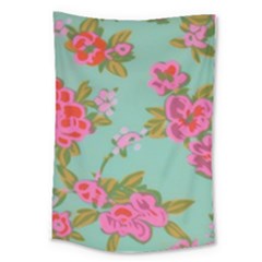 Mid Century Retro Floral 1970s 1960s Pattern 81 Large Tapestry by violetheavensky