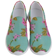 Mid Century Retro Floral 1970s 1960s Pattern 81 Men s Lightweight Slip Ons by violetheavensky