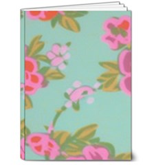 Mid Century Retro Floral 1970s 1960s Pattern 81 5  X 7  Hardcover Notebook by violetheavensky